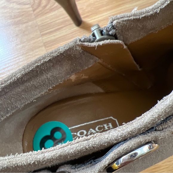 Coach heeled beige suede booties size 8 - Picture 9 of 9